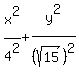 x%5E2%2F4%5E2+%2B+y%5E2%2F%28sqrt%2815%29%29%5E2