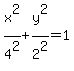x%5E2%2F4%5E2+%2B+y%5E2%2F2%5E2+=+1