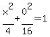 x%5E2%2F4+%2B+0%5E2%2F16=1