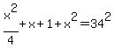 \"x%5E2%2F4+%2B+x+%2B+1+%2B+x%5E2+=+34%5E2\"