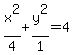x%5E2%2F4+%2B+y%5E2%2F1+=+4