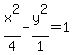 x%5E2%2F4-y%5E2%2F1=1