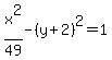 x%5E2%2F49-%28y%2B2%29%5E2=1
