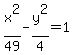 x%5E2%2F49-y%5E2%2F4=1