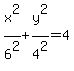 x%5E2%2F6%5E2+%2B+y%5E2%2F4%5E2+=+4