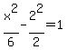 x%5E2%2F6-2%5E2%2F2=1