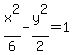 x%5E2%2F6-y%5E2%2F2=1