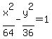 x%5E2%2F64-y%5E2%2F36=1