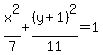 x%5E2%2F7%2B%28y%2B1%29%5E2%2F11=1