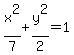 x%5E2%2F7%2By%5E2%2F2=1
