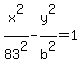 x%5E2%2F83%5E2-y%5E2%2Fb%5E2+=+1