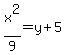 x%5E2%2F9=+y%2B5