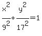 x%5E2%2F9%5E2+%2B+y%5E2%2F17%5E2+=+1