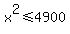 x%5E2%3C=4900