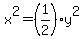 x%5E2=%281%2F2%29y%5E2