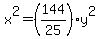 x%5E2=%28144%2F25%29y%5E2