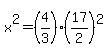 x%5E2=%284%2F3%29%2817%2F2%29%5E2