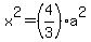 x%5E2=%284%2F3%29a%5E2