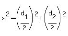 x%5E2=%28d%5B1%5D%2F2%29%5E2%2B%28d%5B2%5D%2F2%29%5E2