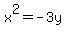 x%5E2=-3y