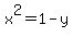 x%5E2=1-y
