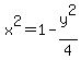 x%5E2=1-y%5E2%2F4