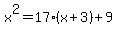 x%5E2=17%28x%2B3%29%2B9