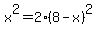 x%5E2=2%288-x%29%5E2