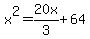 x%5E2=20x%2F3%2B64