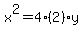 x%5E2=4%282%29y