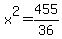 x%5E2=455%2F36