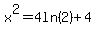 x%5E2=4ln%282%29+%2B4