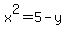 x%5E2=5-y