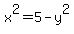 x%5E2=5-y%5E2