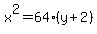 x%5E2=64%28y%2B2%29