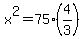 x%5E2=75%284%2F3%29