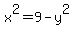 x%5E2=9-y%5E2