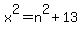 x%5E2=n%5E2%2B13