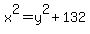 x%5E2=y%5E2%2B132