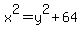 x%5E2=y%5E2%2B64