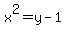 x%5E2=y-1