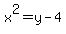 x%5E2=y-4