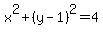x%5E2+%2B%28y-1%29%5E2+=+4