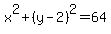 x%5E2+%2B+%28y+-+2%29%5E2+=+64