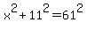 x%5E2+%2B+11%5E2=61%5E2
