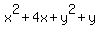 x%5E2+%2B+4x+%2B+y%5E2+%2B+y
