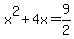 x%5E2+%2B+4x+=+9%2F2