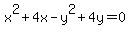 x%5E2+%2B+4x+-+y%5E2+%2B+4y++=+0