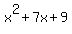 x%5E2+%2B+7x+%2B9