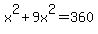 x%5E2+%2B+9x%5E2+=+360